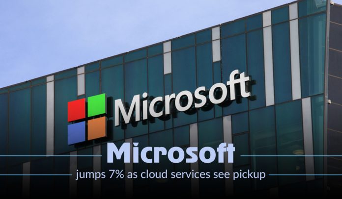 Microsoft share ramps up 7% as cloud services see a pickup