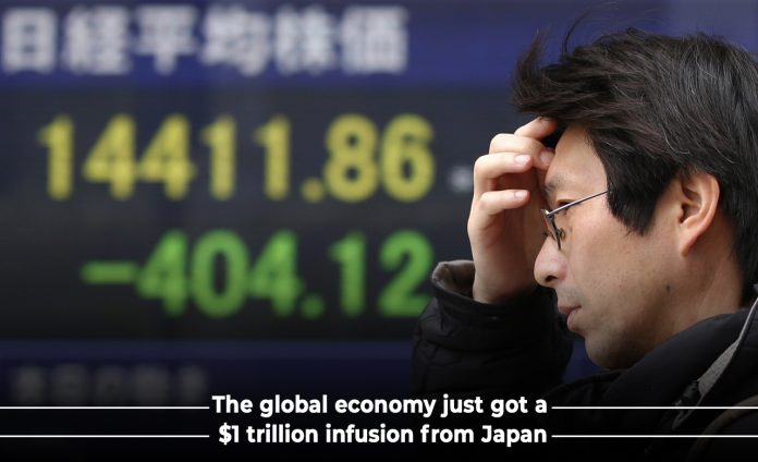 The Worldwide economy got a one trillion dollars of aid from Japan