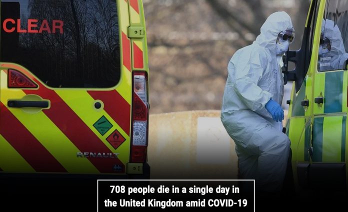 708 people die in a single day in the United Kingdom amid COVID-19