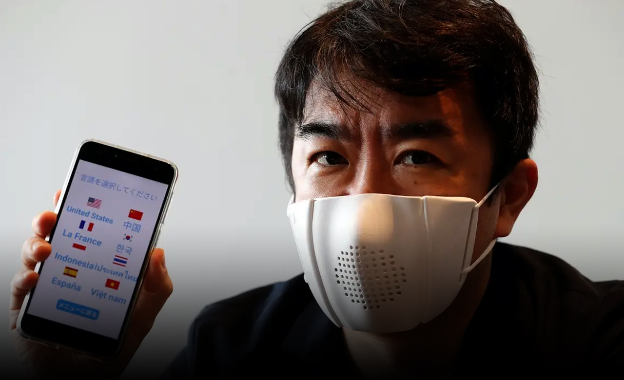 A high-tech smart mask that translates into 8 languages